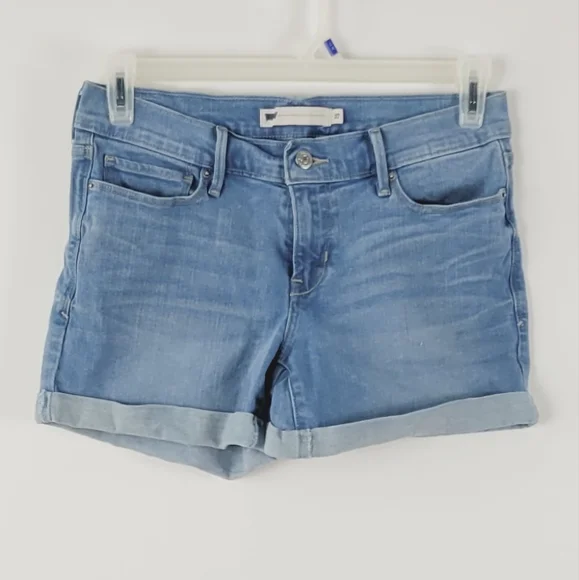 LEVI'S Denim Blue Jean Shorts Size 27 - Picture 3 of 7